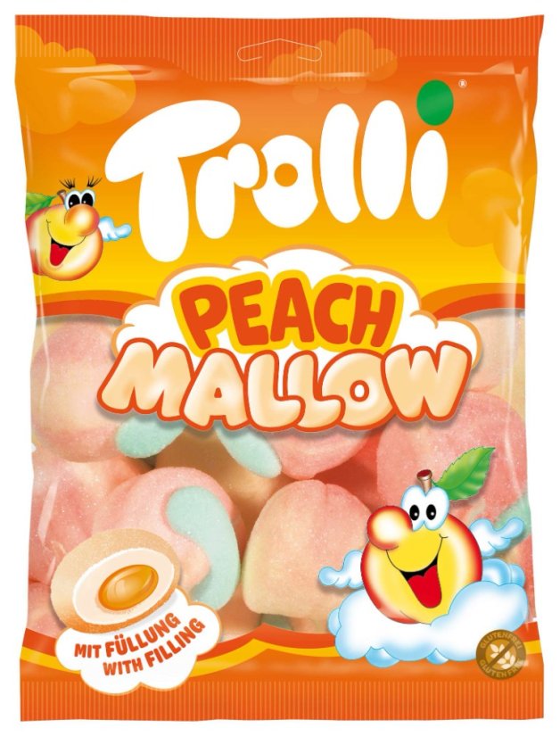 Trolli Peach Mallow Broskvové marshmallow 150 g Trolli Peach Mallow Broskvové marshmallow 150 g
