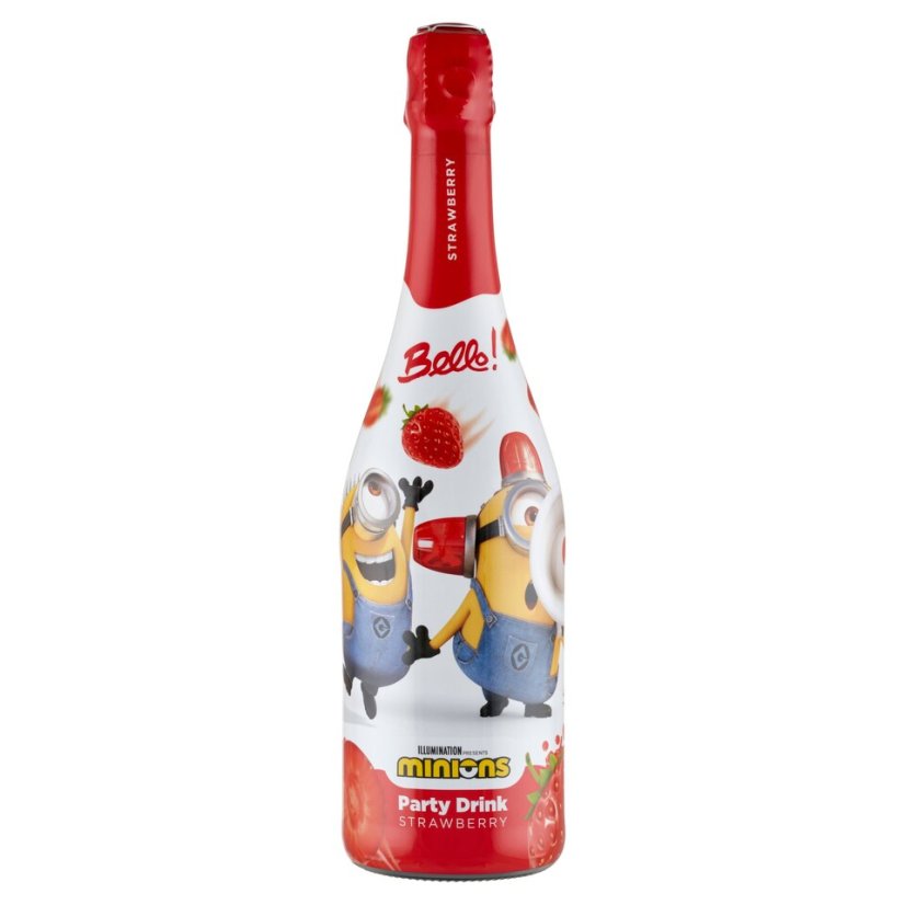 Bello! Minions Party Drink Dětské šampaňské s příchutí jahoda 0,75l