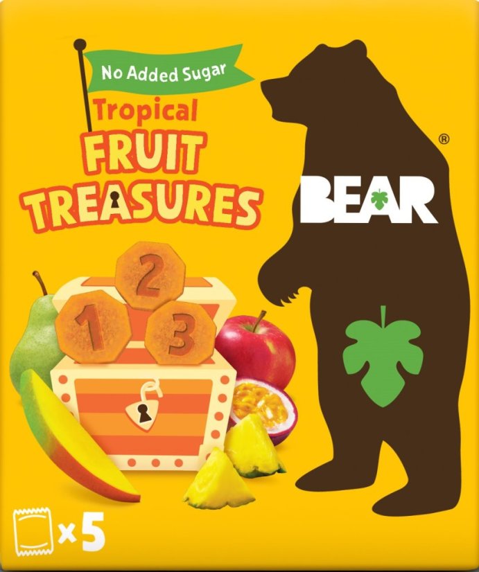 BEAR Fruit Treasures Tropical mango a marakuja 5 x 20g