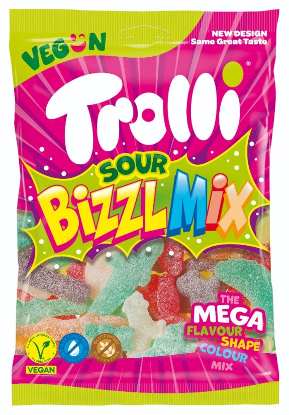 Trolli Bizzl Mix Kyselý mix 200 g VEGAN